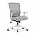 Sedia da ufficio ergonomica girevole con schienale in rete grigia e braccioli 64 x 64 x 96-106 cm