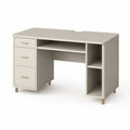 Scrivania per ufficio con 3 cassetti e ripiani MDF beige 120 x 60 x 75 cm
