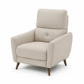 Poltrona da soggiorno imbottita in poliestere beige con schienale alto 76 x 85 x 105 cm