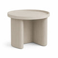 Tavolino laterale rotondo in MDF effetto rovere chiaro Ø 45 cm x H 50 cm