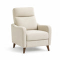 Poltrona da soggiorno imbottita con schienale alto in poliestere beige 78 x 88 x 102 cm