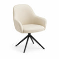 Sedia da ufficio girevole con braccioli rivestita in PU crema 62 x 62 x 84 cm